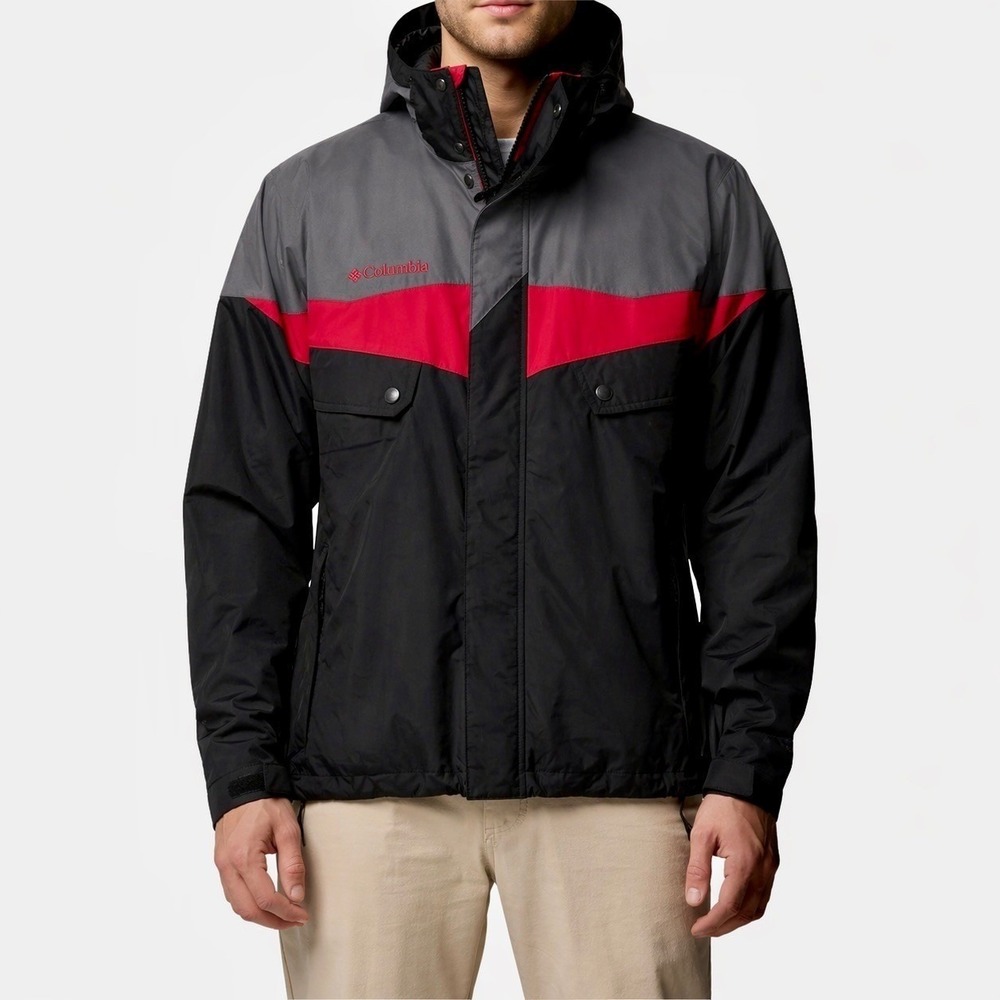 Columbia Black/Gray/Red Winter 3 in 1 Snow Jacket Coat